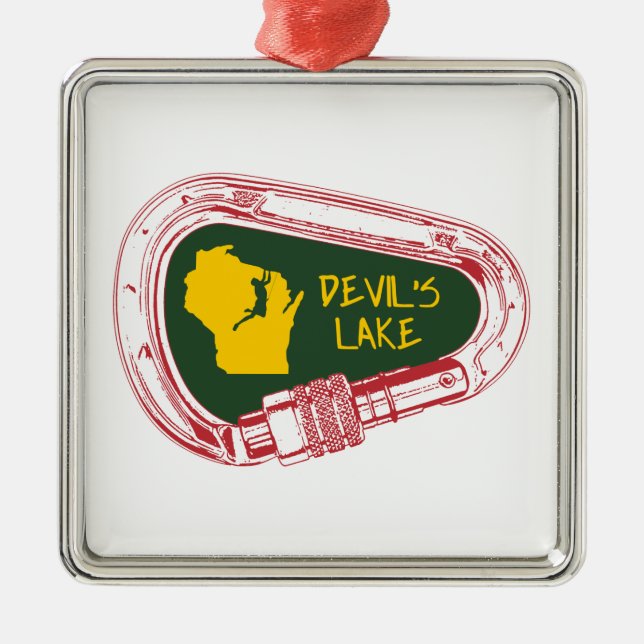 Devil's Lake Climbing Carabiner Metal Tree Decoration (Front)