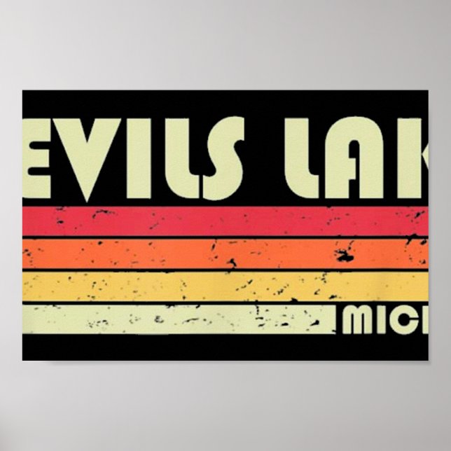 DEVILS LAKE MICHIGAN Fishing Camping Poster (Front)