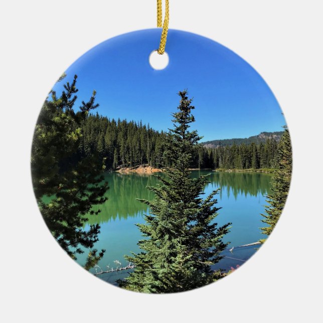 Devil's Lake, OR Ceramic Tree Decoration (Front)