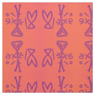 Devils Lake Pictograph in Orange Fabric