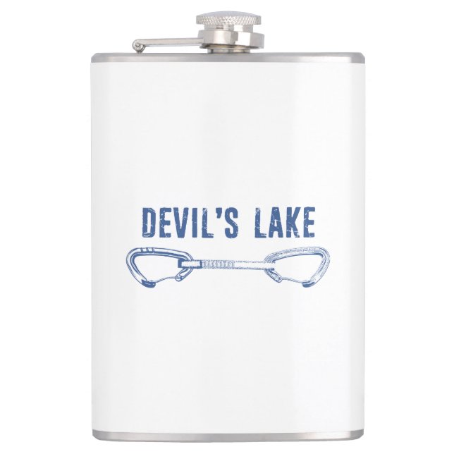 Devil's Lake Rock Climbing Quickdraw Hip Flask (Front)