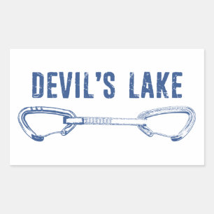Devil's Lake Rock Climbing Quickdraw Rectangular Sticker