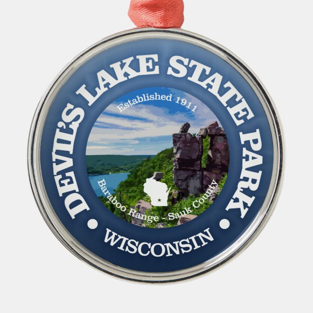 Devils Lake SP Metal Tree Decoration (Front)