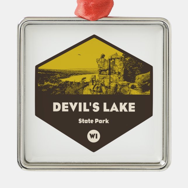 Devil's Lake State Park Wisconsin Metal Tree Decoration (Front)