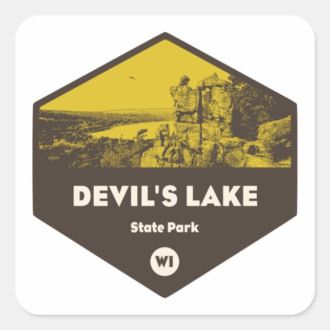 Devil's Lake State Park Wisconsin Square Sticker (Front)