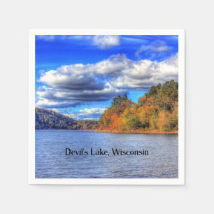 Devil's Lake, Wisconsin scenic photograph Napkin