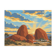 Devils Marbles Australia Vintage Travel