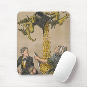 Devils Pouring Gold Coins Into Woman's Apron Mouse Mat