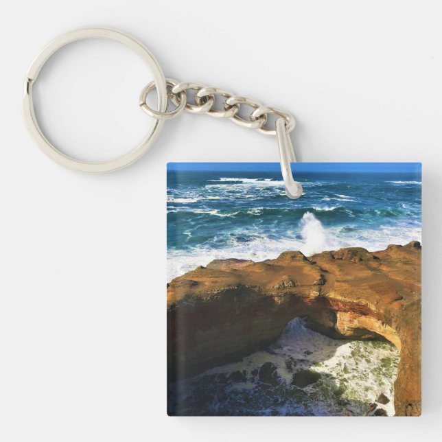 Devil's Punchbowl, Newport, Oregon Key Ring (Front)