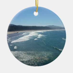 Devil's Punchbowl State Park, Oregon Coast Ceramic Tree Decoration
