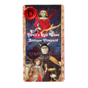 DEVIL'S RED WINE WAX SEAL MONOGRAM /ANTIQUE TAROTS