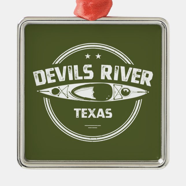 Devils River Texas Kayaking Metal Tree Decoration (Front)