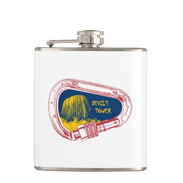 Devil's Tower Climbing Carabiner Hip Flask (Front)
