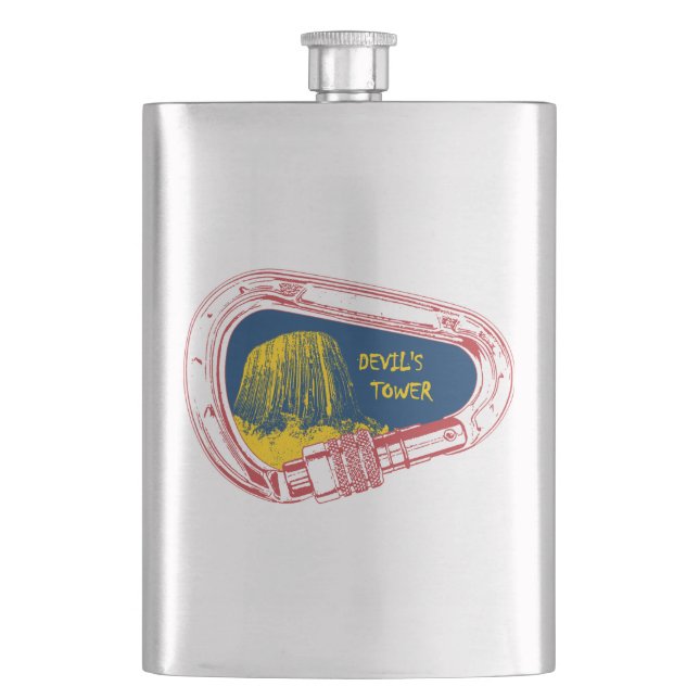 Devil's Tower Climbing Carabiner Hip Flask (Front)