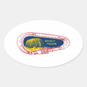 Devil's Tower Climbing Carabiner Oval Sticker