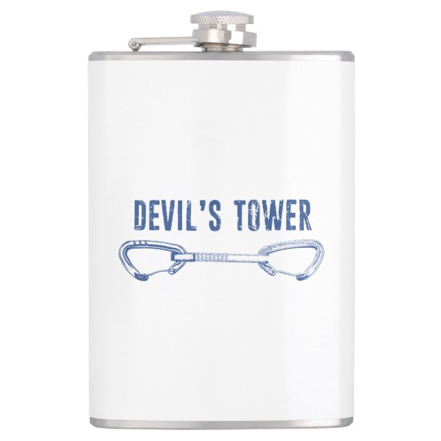 Devil's Tower Climbing Quickdraw Hip Flask (Front)