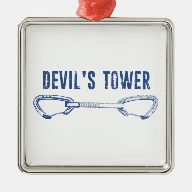 Devil's Tower Climbing Quickdraw Metal Tree Decoration (Front)