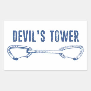 Devil's Tower Climbing Quickdraw Rectangular Sticker