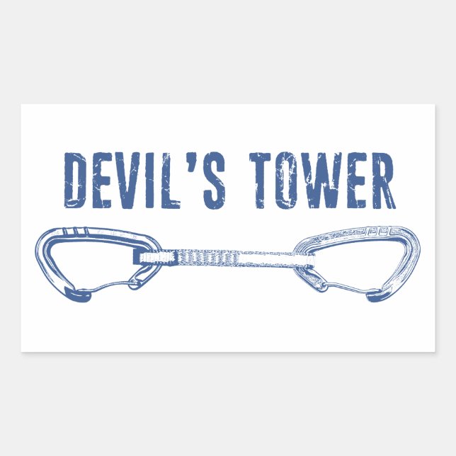 Devil's Tower Climbing Quickdraw Rectangular Sticker (Front)