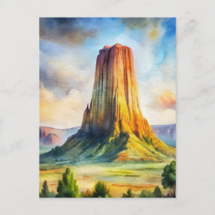 Devils Tower National Monument Paint Postcard