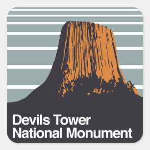 Devils Tower National Monument Square Sticker