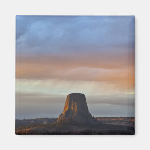 Devils Tower National Monument, Storm at Sunset Magnet
