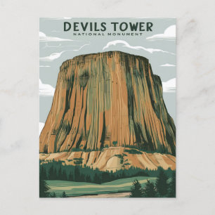 Devils Tower National Monument Stylist Painting Postcard