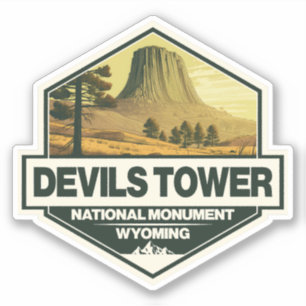 Devils Tower National Monument Travel Art Vintage