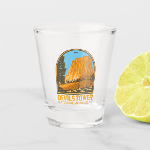 Devils Tower National Monument Wyoming Emblem Shot Glass