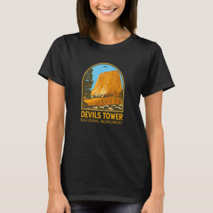 Devils Tower National Monument Wyoming Emblem Vint T-Shirt