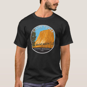 Devils Tower National Monument Wyoming Vintage T-Shirt