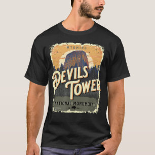 Devils Tower National Monument Wyoming Vintage T-Shirt