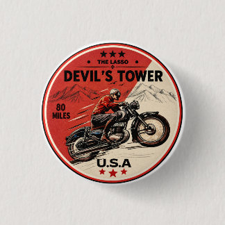 Devil's Tower Road - the lasso Motorcycle road tri 3 Cm Round Badge