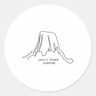 Devil's Tower Tee Wyoming Cowboy State National Pa Classic Round Sticker