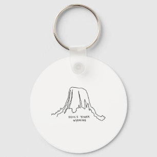 Devil's Tower Tee Wyoming Cowboy State National Pa Key Ring