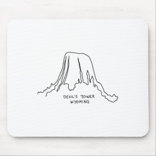 Devil's Tower Tee Wyoming Cowboy State National Pa Mouse Mat