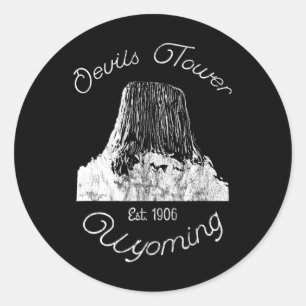 Devils Tower Wyoming National Monument Retro Vinta Classic Round Sticker