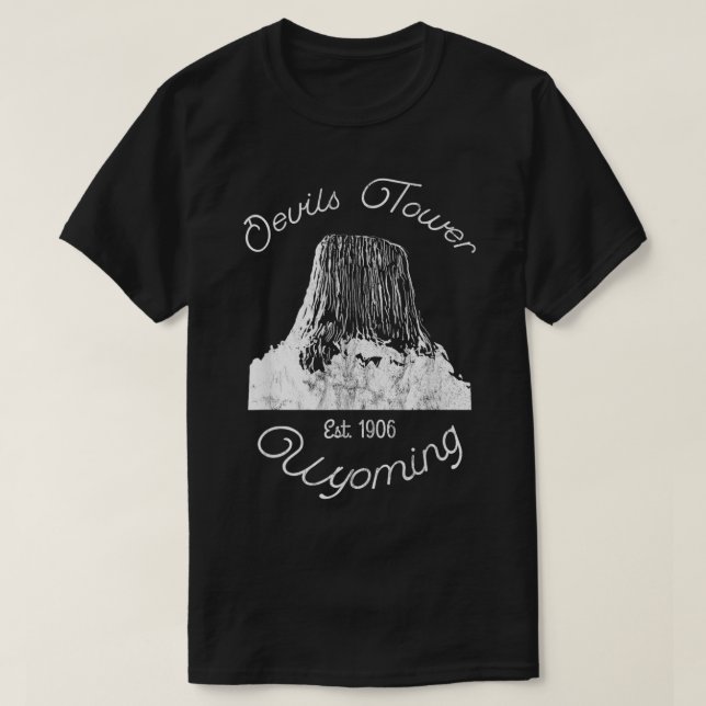 Devils Tower Wyoming National Monument Retro Vinta T-Shirt (Design Front)