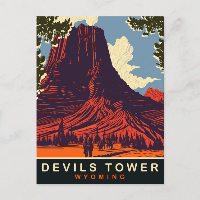 Devils Tower, Wyoming, Travel Postcard (Front)