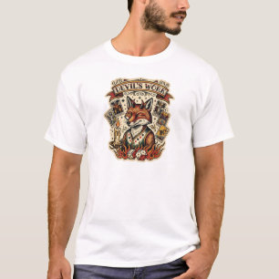 Devils Work Sly Fox Tarot Card Tattoo Flash Mystic T-Shirt