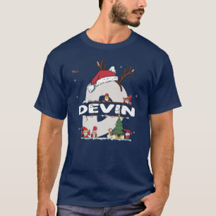 Devin Christmas  w Devin Name for funny Xmas  T-Shirt