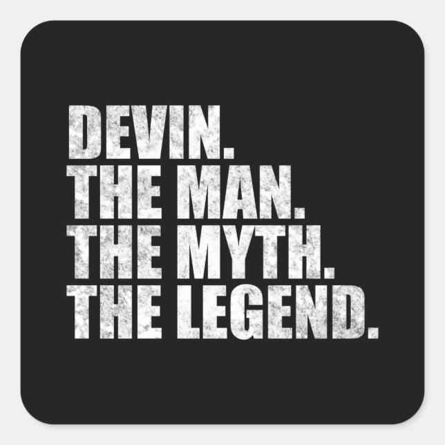 Devin name, Devin The Man The Myth The Legend Square Sticker (Front)