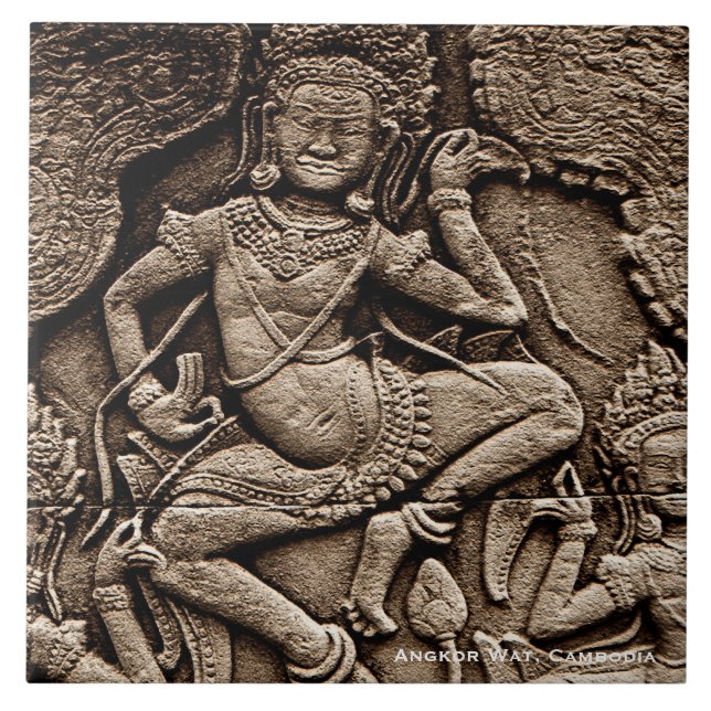 Devine Angkor Wat, Cambodia Ceramic Tile (Front)