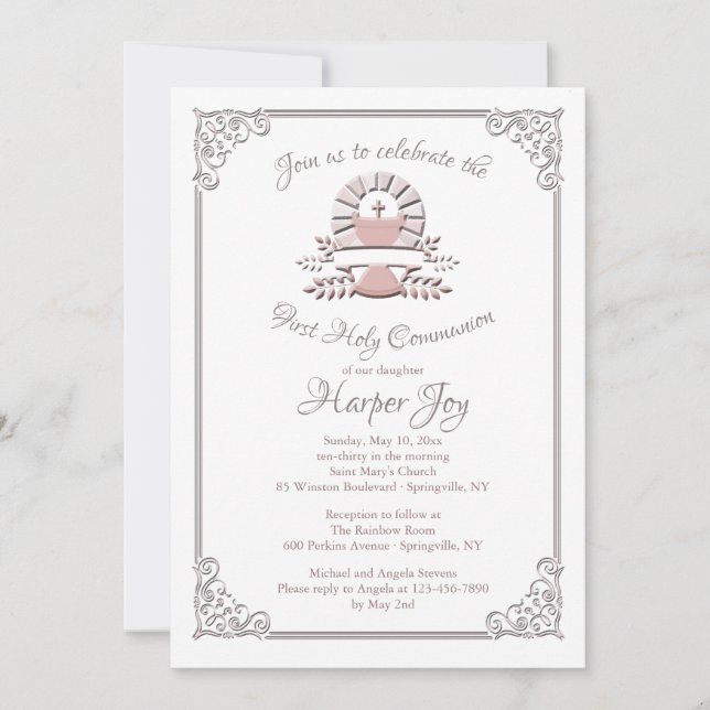 Devine Chalice Communion Invitation (Front)