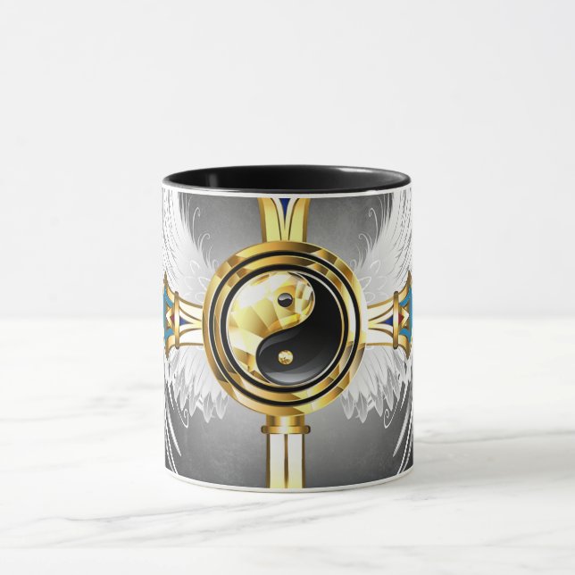 Devine Egyptian Gold Yin Yang Symbol Mug (Center)
