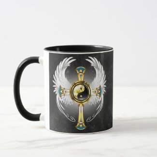 Devine Egyptian Gold Yin Yang Symbol Mug