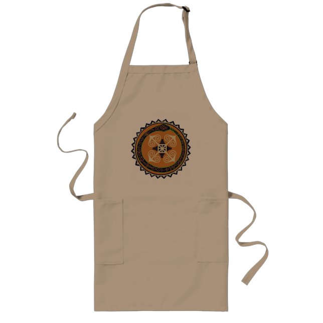 Devine Fire Wheel with Ouroboros Snake VooDoo Long Apron (Front)