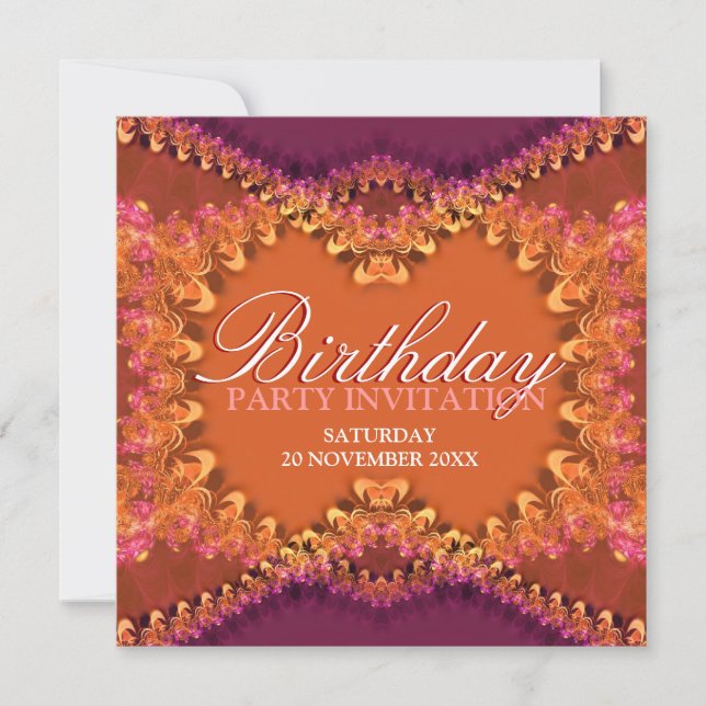 Devine Lace Frills Birthday Party Invitations (Front)