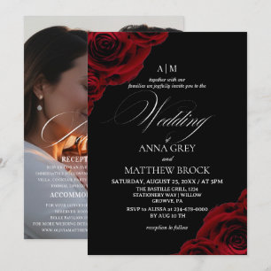 Devine Roses⎮ Elegant All in One Wedding Invitation