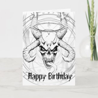 Devine Skull of Death White Birthday Card